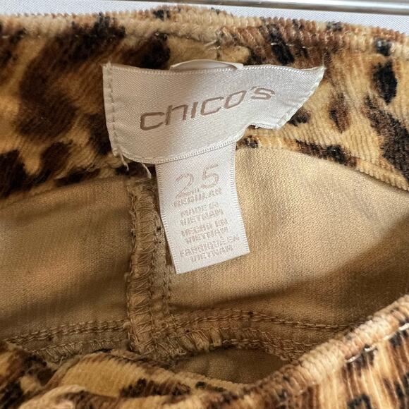 Chico's Leopard Print Corduroy Pants Size 2.5 / US 14 - Picture 6 of 8